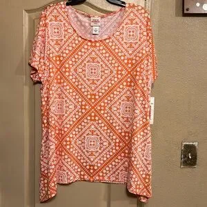 Ruby Rd Red Top Ruby Rd. | Tops | Nwt Sz X Ruby Rd Must Haves 111 Orange Print Top ...